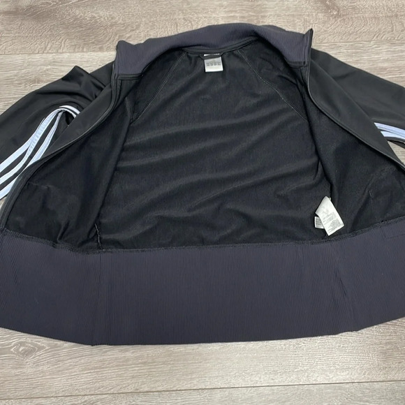Adidas Full Zip Warm Up 3 Stripe Track Jacket AZF001 Black M - Picture 12 of 16